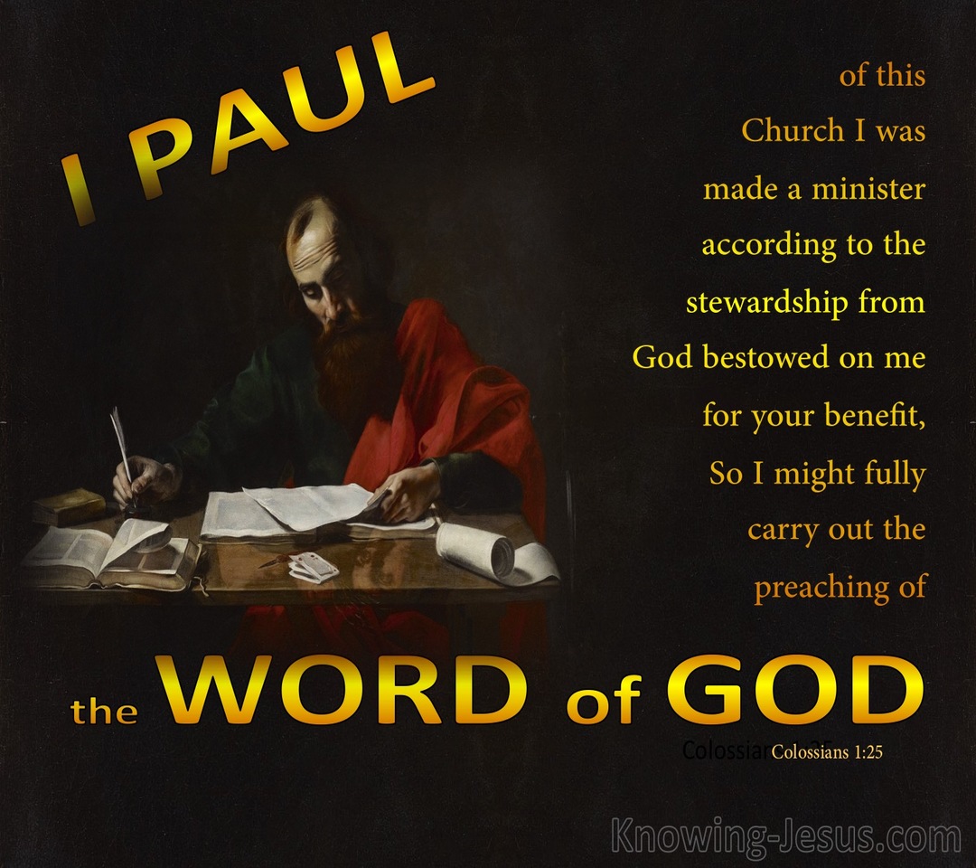 Colossians 1:25 Paul A Minister of the  Dispensation of Grace (gold)
